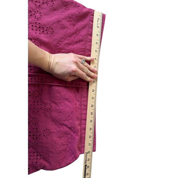 Sundance Bastilla Tiered Pink Eyelet Boho Skirt size L Fuchsia Pink - Picture 5 of 7